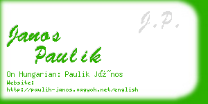 janos paulik business card